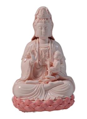 12至18寸坐莲送子观音佛像摆件