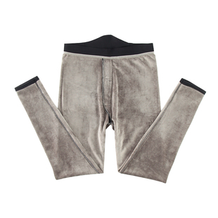 男士光滑面棉裤加绒加厚护膝保暖裤薄绒秋裤东北加肥大码修身冬季