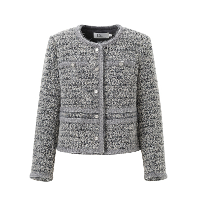 粗花呢小香风短外套女