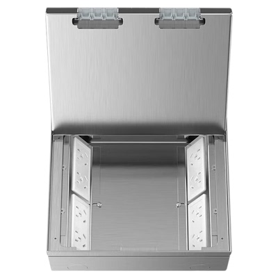 地面嵌入式十孔四位纯平不锈钢