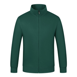 纯色卫衣工作服定制超市手机店销售员工装立领加绒外套印字绣logo