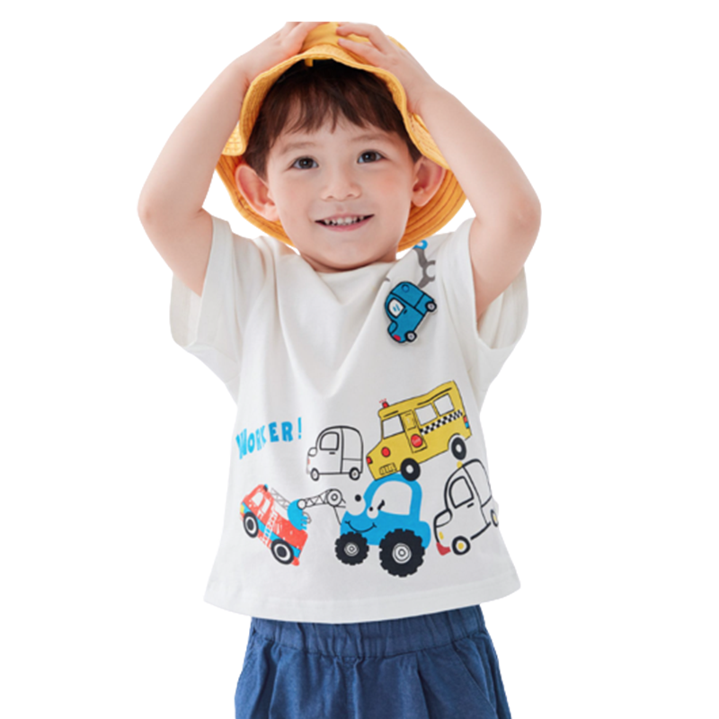 巴拉巴拉男童短袖T恤儿童宝宝纯棉速干衣服半袖2025夏装新款童装