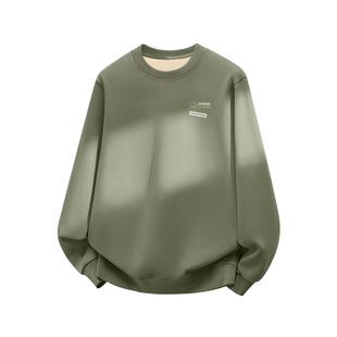 真维斯加绒卫衣男士羊羔绒加厚长袖男秋冬青少年潮牌衣服男款Q