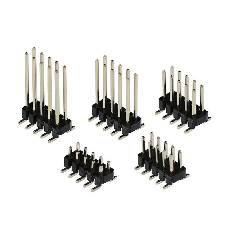 间距2.0MM 立贴双排针 针长2/4/6/10/12MM 贴片SMT2*2/4/5/6多P数