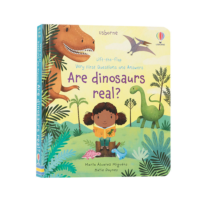 Usborne问答系列恐龙是真的吗英文版Lift-the-Flap Very First Questions and Answers Are Dinosaurs Real儿童科普纸板翻翻书