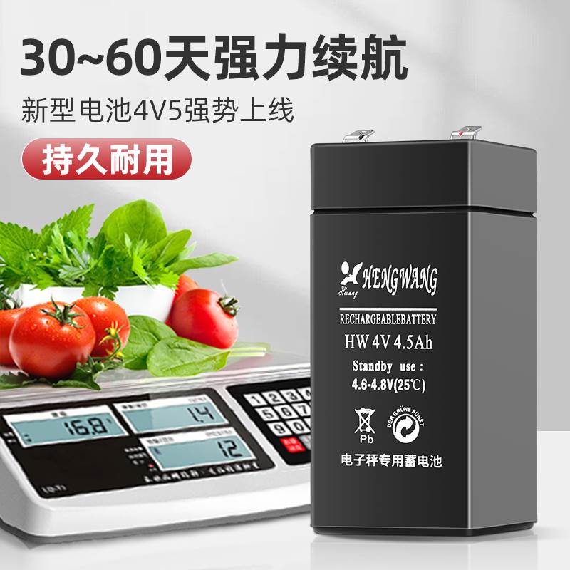 电子秤电池4V4ah通用台秤锂电池6V6.5AH吊秤电池6v4.5ah童车电池