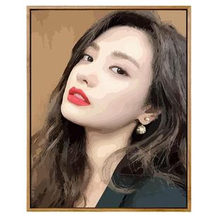 diy数字油画定制照片油彩画涂色填充人物自画像真人丙烯画生日