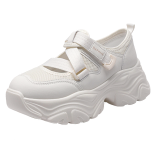 达芙妮厚底老爹鞋女2026新款网面凉鞋春夏季透气运动鞋子女款白鞋