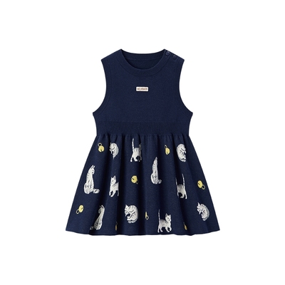 Milkbarn女童纯棉背心连衣裙