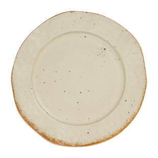 景德镇同款复古粗陶不规则浅盘高级感家用餐盘菜盘西餐牛排意面盘