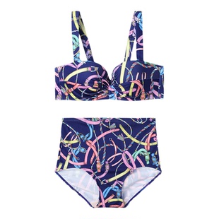 安莉芳印花比基尼三角分体泳衣女士性感温泉泳装两件套ES00094