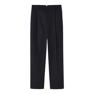 Herz藏青宽松垂坠复古西裤 日本进口精纺羊毛 赫织翰原创设计