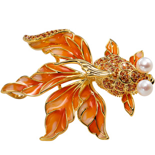 南珠宫锦鲤淡水珍珠胸针送礼节日礼物送妈妈C-CJZ045HD-J