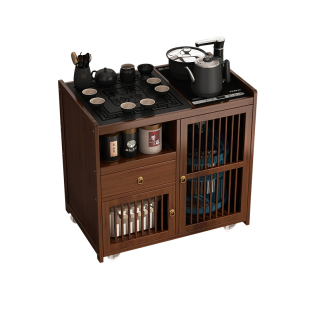 移动小茶桌家用泡茶台烧水壶一体茶车茶水柜边柜茶吧机柜茶具套装