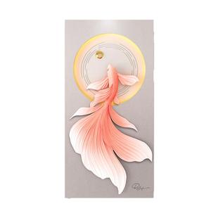 3D立体浮雕玄关装饰画入户玄关画壁饰正面对门高端轻奢高级感带灯