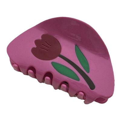 花朵盘发后脑勺鲨鱼夹醋酸色系