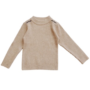 软软糯糯~男童百搭半高领羊绒衫2025秋冬季中小童宝宝刺绣毛线衣