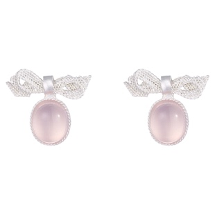 TOGGLER DAILY 芭蕾系列 宝石镂空蕾丝耳钉银烧白工艺女款礼物