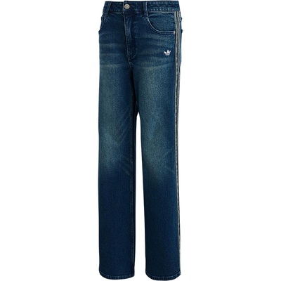 Adidas/阿迪达斯正品三叶草女士复古经典透气潮流牛仔长裤KT3174