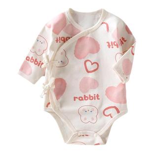 婧麒婴幼儿连体衣春秋宝宝长袖包屁衣夏季52码纯棉a类新生儿哈衣