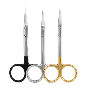 医用不锈钢眼科剪双眼皮拆线美容精细眼用剪刀金柄小剪刀直尖弯尖