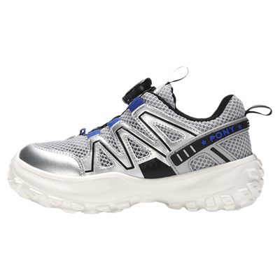 pony童鞋儿童运动鞋男童女童秋季学生旋钮网鞋大孔轻便透气跑步鞋