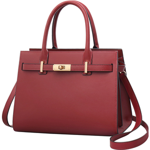 丹希路女士包包真皮手提包红色结婚婚包婆婆送妈妈包包大气高级感