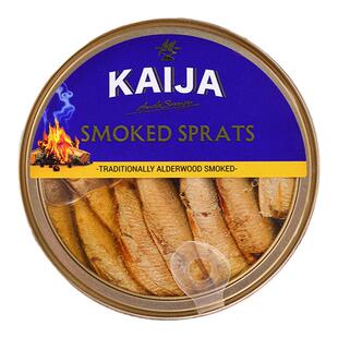 俄罗斯鲱鱼罐头油浸烟熏整条无头小鱼开罐即食进口俄式特产下酒菜