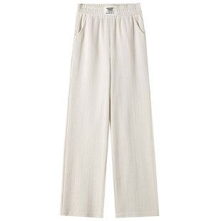 雪尼尔阔腿裤女春秋冬2025新款爆款加绒休闲窄版灯芯绒直筒女裤子