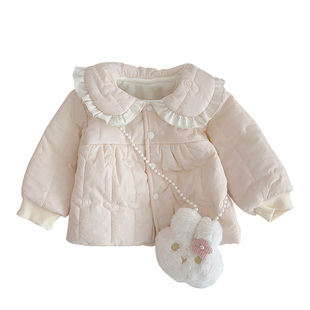 女童加绒棉袄宝宝加厚秋冬装上衣儿童中小童保暖0-5岁外出服外套