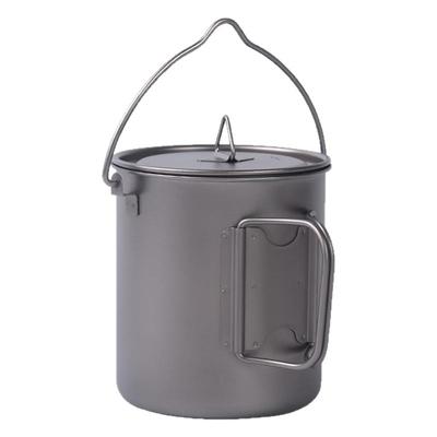 露营带盖750ML纯钛户外咖啡杯