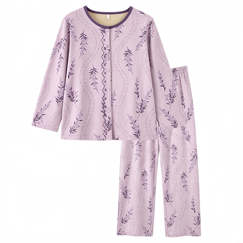 猫人薄绒睡衣女秋冬季带胸垫高级感海岛绒家居服保暖绒休闲可外穿