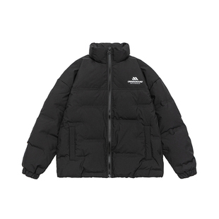 潮流黑色面包羽绒服男短款立领加厚保暖外套冬季2025美式复古大码