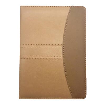 得力皮面笔记本简约时尚25k棕色