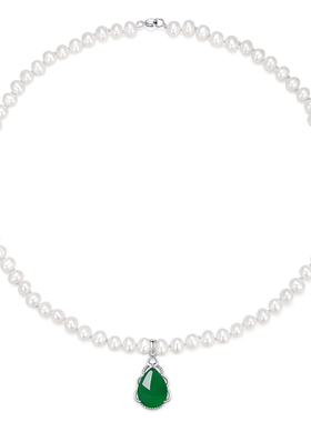 送妈妈玉髓珍珠项链母亲节礼物