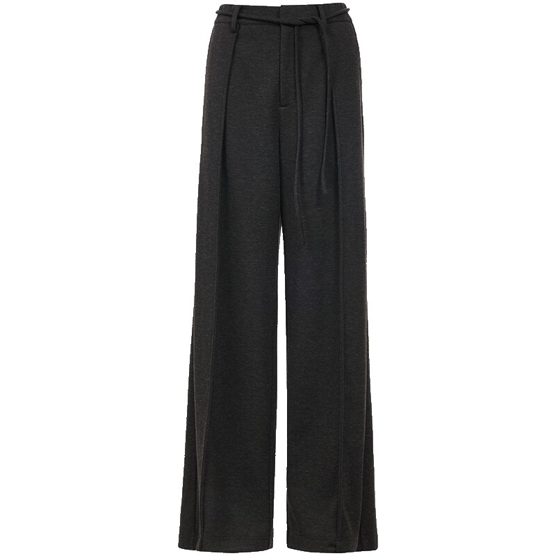 ONLY腰绳通勤高腰直筒长裤休闲裤