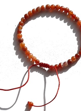 好运红色新年缠丝玛瑙手串情侣