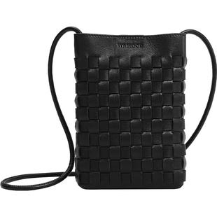 妙迪羊皮手机包女士新款真皮编织小挎包斜挎迷你小包通勤单肩包包