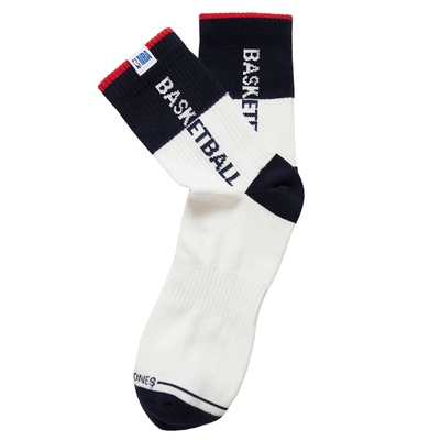 杰克琼斯男装秋季新款NBA联名撞色设计运动风百搭中筒袜子男款