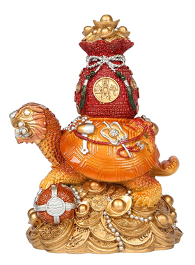 2026马年李居明中宫吉祥物招财龙龟家居客厅办公室一白摆件装饰品