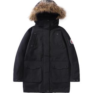 CHARLES 查尔斯桃心毛领派克休闲中长款羽绒服外套男女同款潮牌