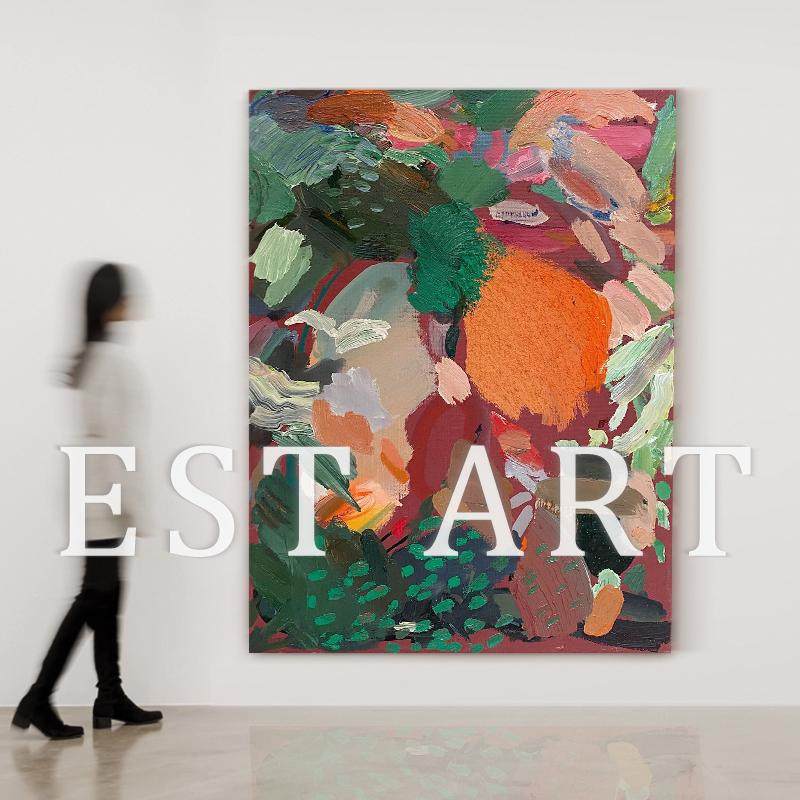 Est Art 玄关画手绘油画《桔利》高档肌理画餐厅抽象装饰客厅挂画