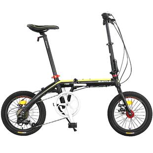 富士达折叠自行车16寸7速迷你超轻免安装变速男女便携式单车E500