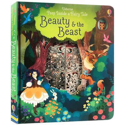 usborne偷偷看里面Peep Inside fairy tale  Beauty and the Beast美女与野兽/灰姑娘阿拉丁小红帽白雪公主童话翻翻书冰雪女王英文