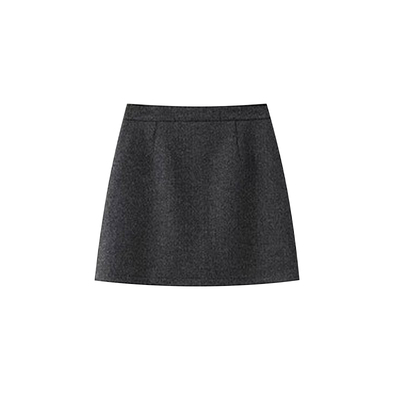 黑色毛呢半身裙女秋冬季2025新款