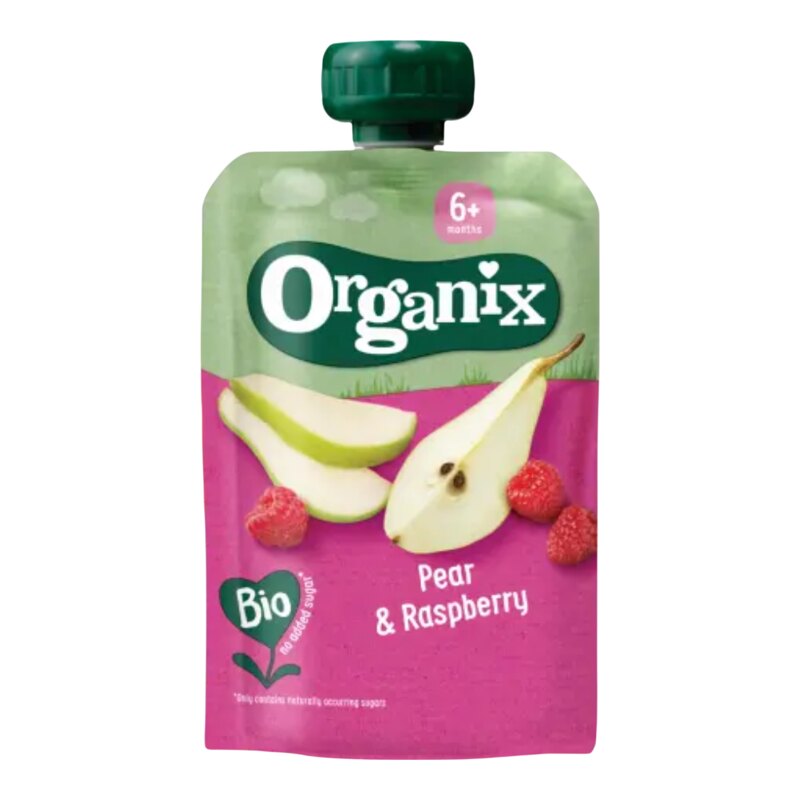 Organix 西班牙梨覆盆子果蓉100g*6包婴幼儿天然有机营养健康辅食