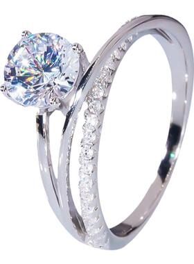 流星钻戒纯银轻奢设计小众戒指女