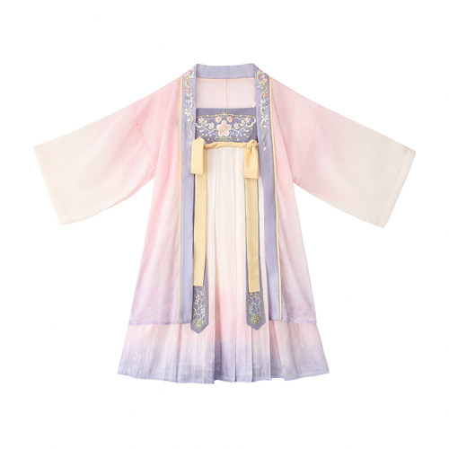 锦仙谣汉服女童春季新品两件套裙女宝宝连衣裙古风襦裙桃花酿