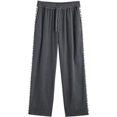 男装侧边拼接长裤GXG宽松休闲