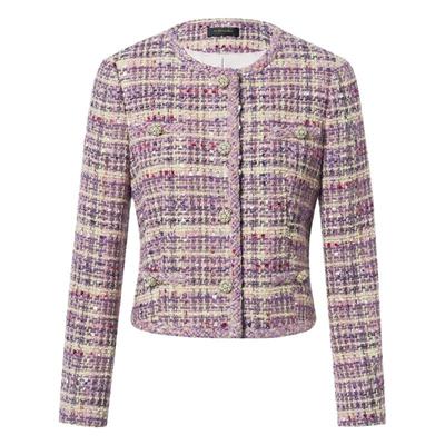 【羊毛】La Koradior拉珂蒂时尚冬香风单排扣直筒通勤淑女外套女